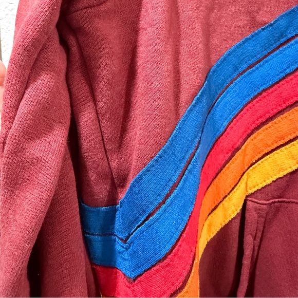 Aviator Nation Disco 2 Hoodie Claret 5-Stripe Rainbow Size Large - Picture 8 of 11